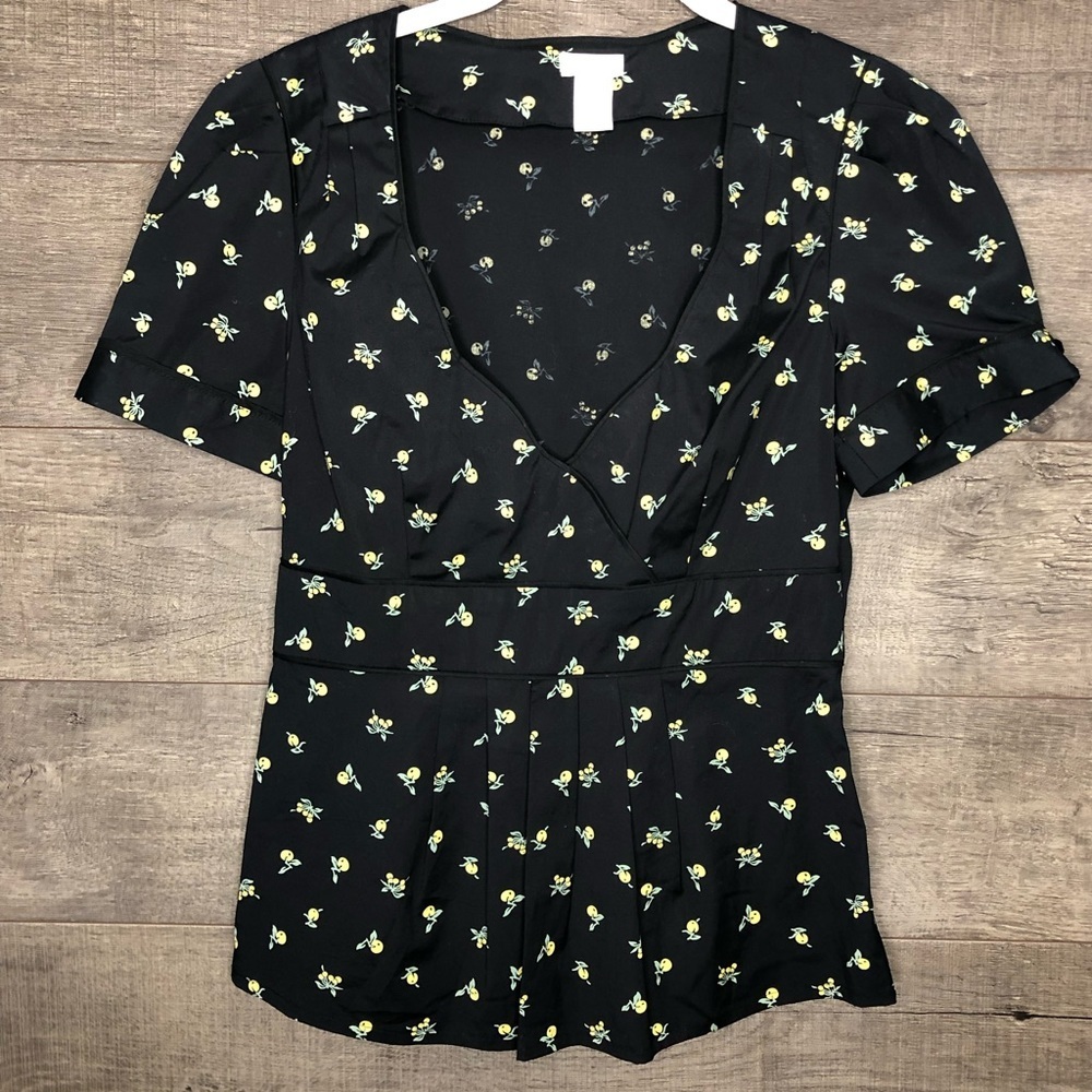 Anthropologie Odille Lemon Print Top Size 2